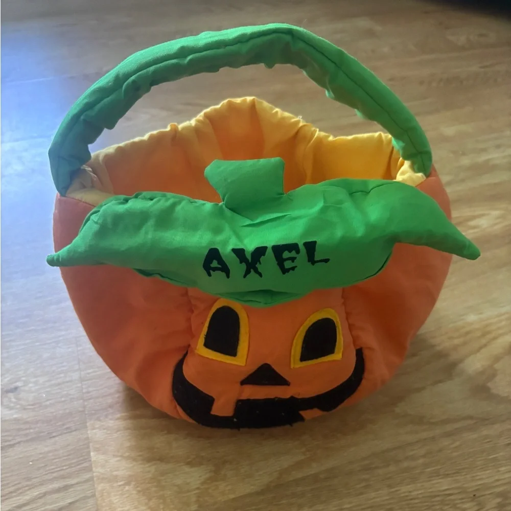 3 for $20 Pumpkin Halloween Basket with Green Handle